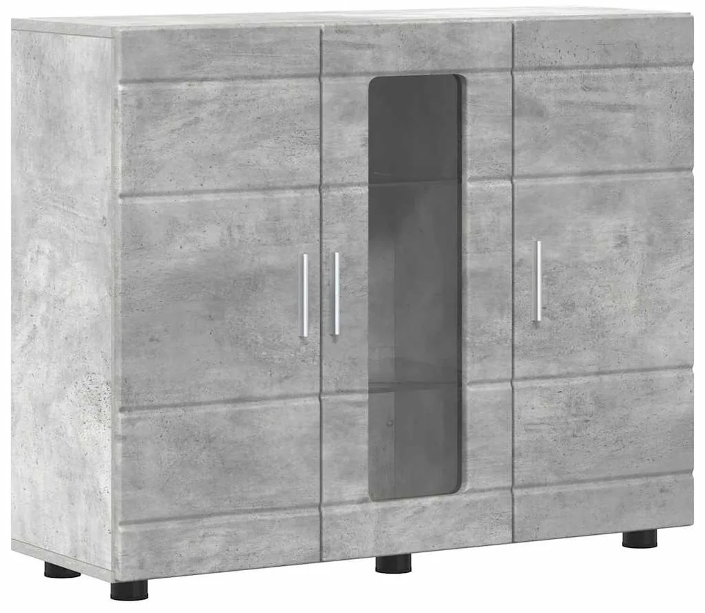 Széf polcokkal ajtóval Beton szürke 55.5 x 29 x 100 cm Faanyag