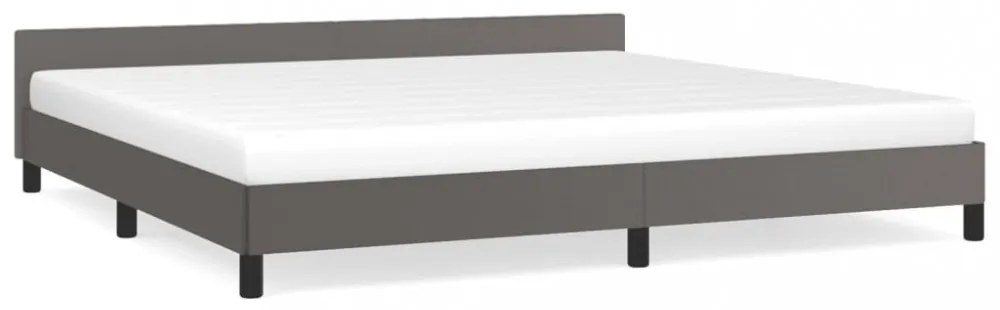szürke ágykeret fejtámlával matrac nélkül 200x200 cm
