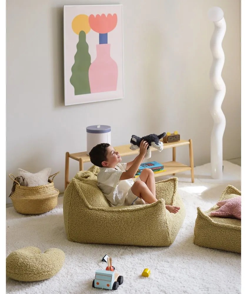 Zöld buklé gyerek babzsákfotel Chair – Wigiwama