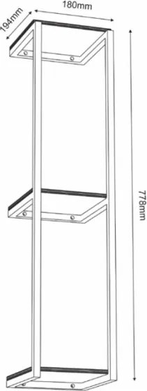 Fali polc 77,5x18 cm