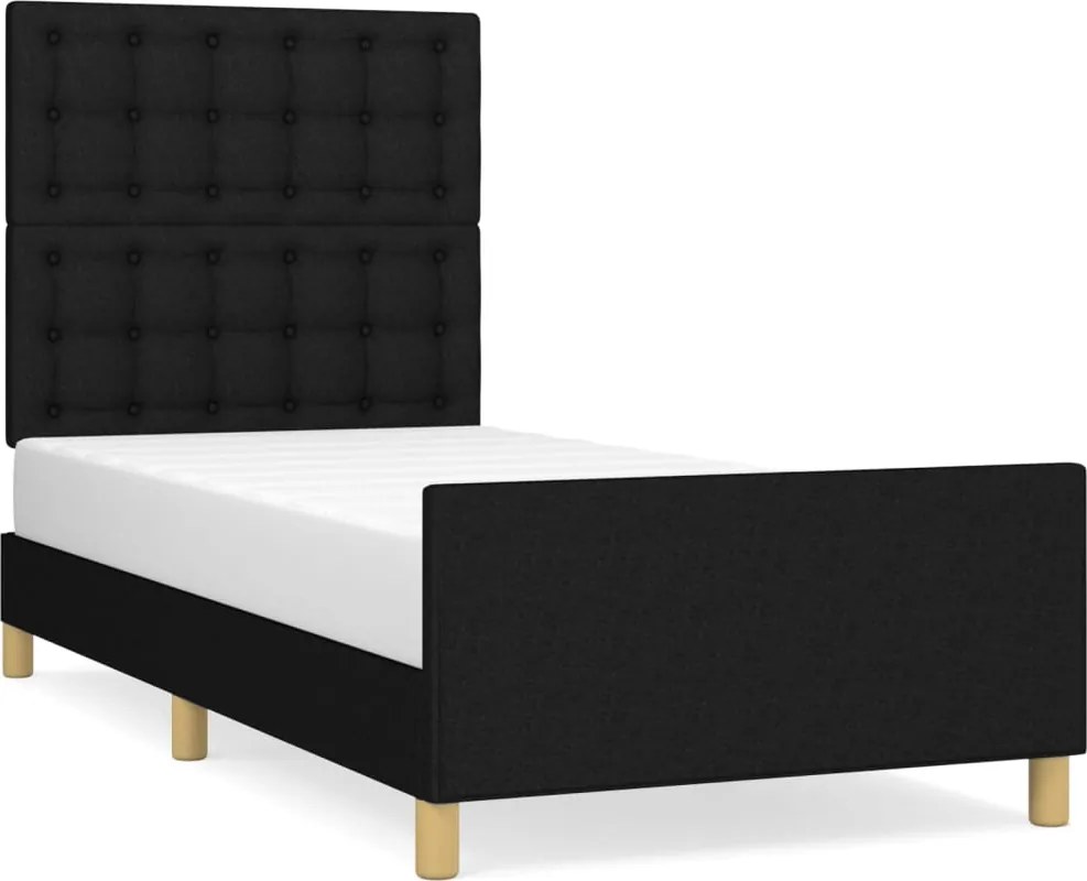 vidaXL sötéts szövet ágykeret fejtámlával 80 x 200 cm