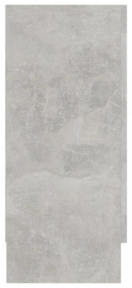 betonszürke szerelt fa tálalószekrény 120 x 30,5 x 70 cm