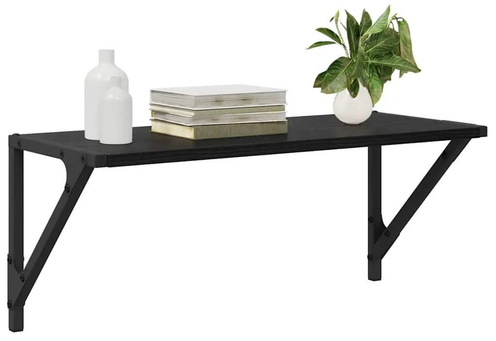 vidaXL Falpolcok 2 pcs Fekete tölgy 60 x 25 x 25,5 cm Faanyag