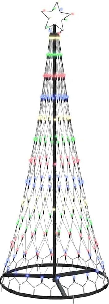 vidaXL LED Karácsonyi Fenyő 230 LED-del Sokszínű 184,5 cm Fém