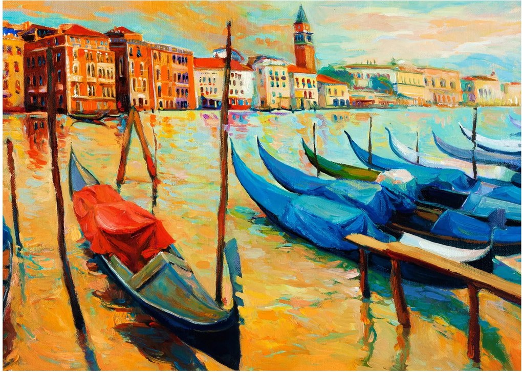 Kép - Velencei kikötő (üvegen) (70x50 cm)