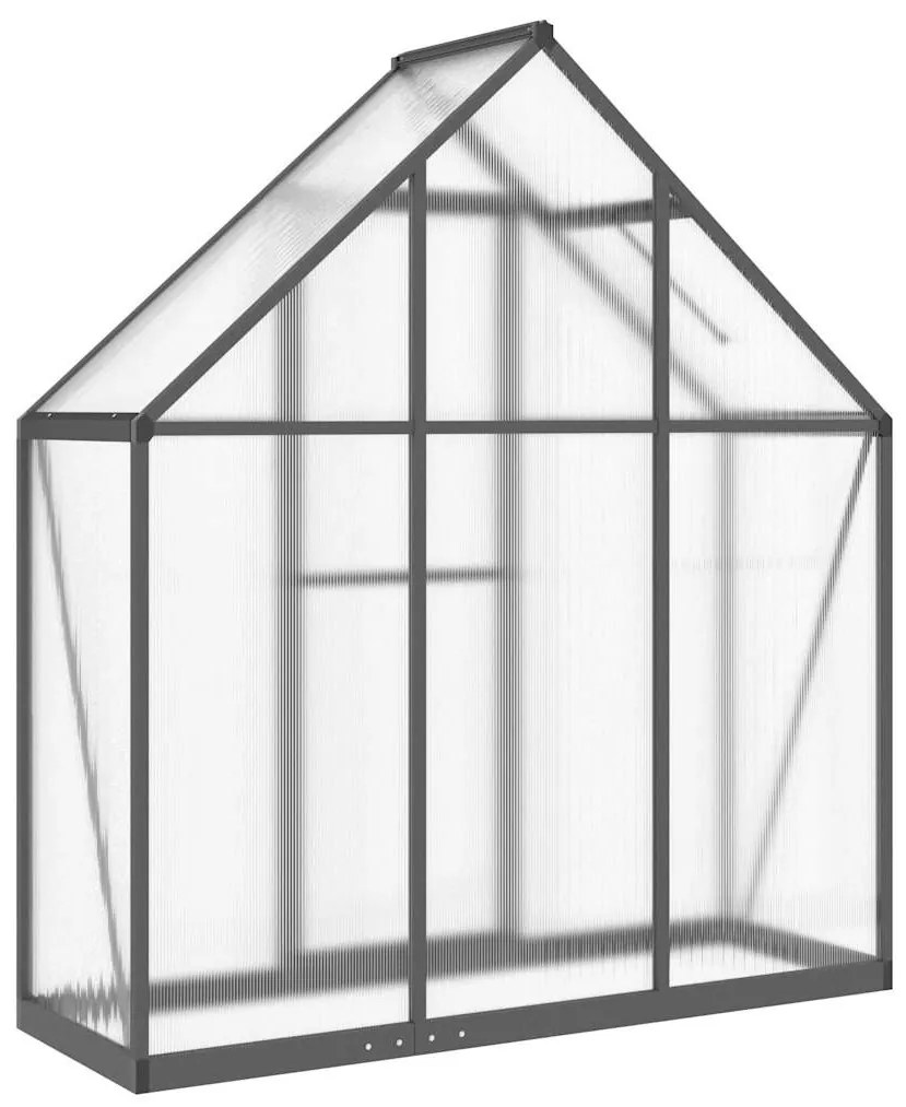 antracitszürke alumínium melegház alapvázzal 169 x 58 x 195 cm