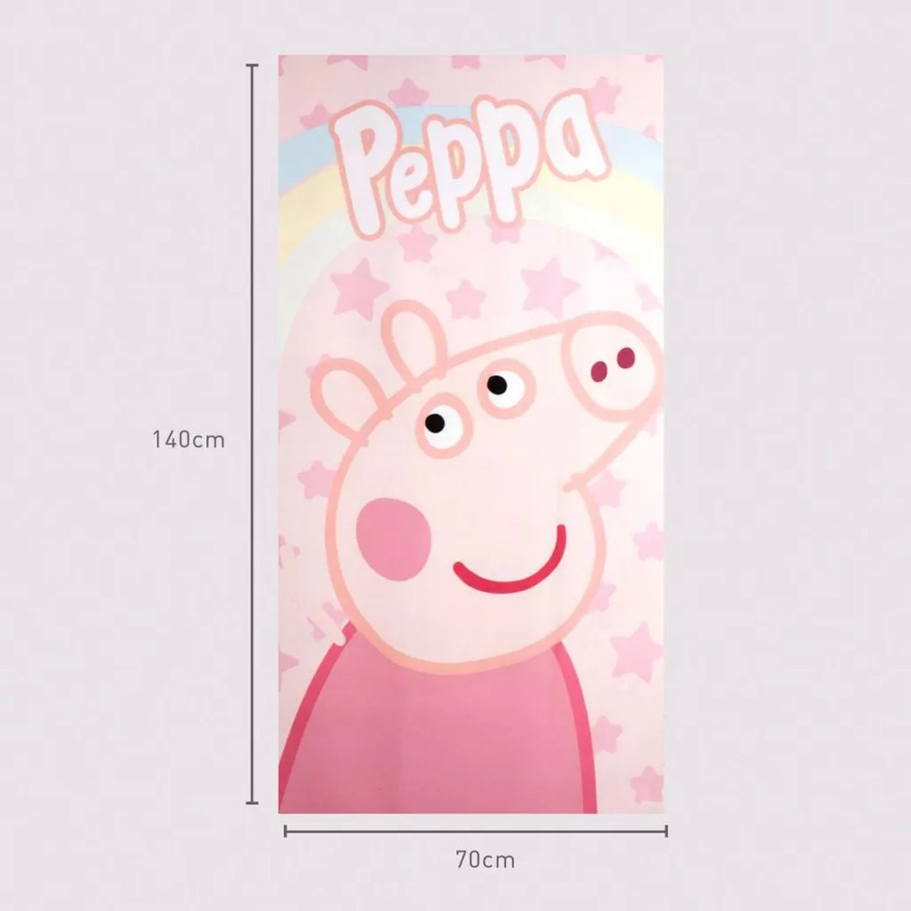 Peppa malac Stars fürdőlepedő, strand törölköző 70x140cm (Fast Dry)