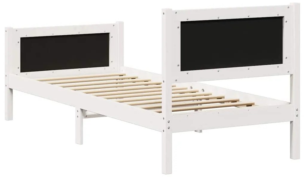 Ágykeret Fehér és világosszürke 80 x 200 cm Tömör fenyőfa