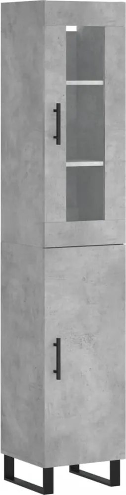 vidaXL betonszürke szerelt fa magasszekrény 34,5x34x180 cm