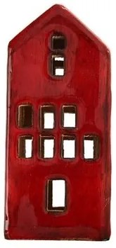 InDecor Mangófából készült házikó, piros, 5 x 4,5x 12 cm