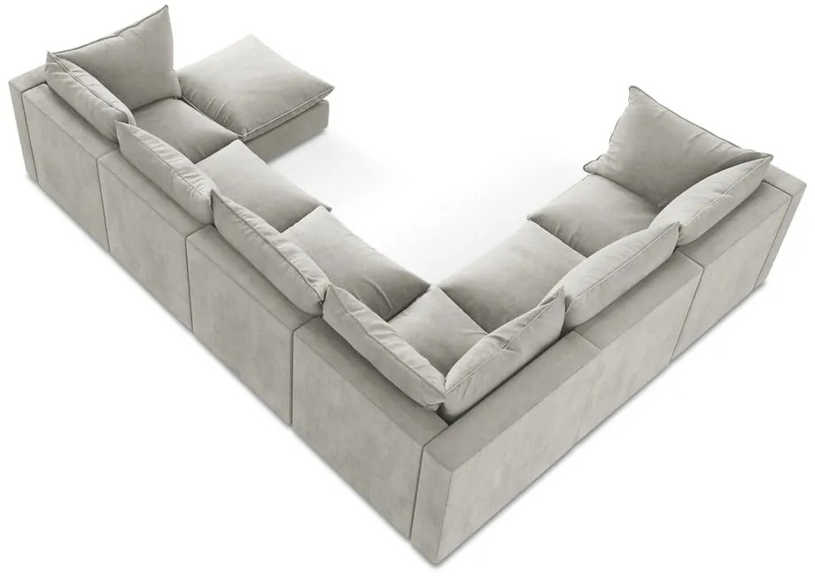 Világosszürke sarokkanapé (bal oldali-U alakú) Manao – Makamii