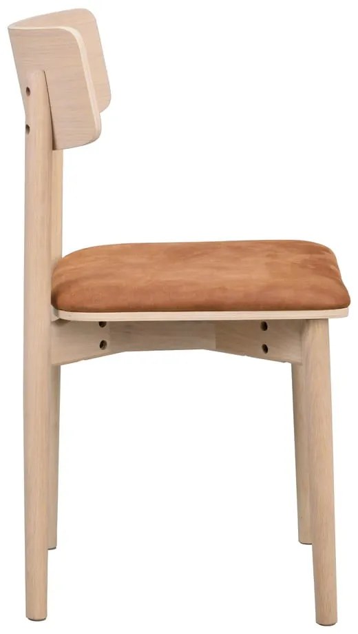 Konyakbarna-natúr színű bőr utánzat étkezőszék szett 2 db-os Wolcott – Rowico