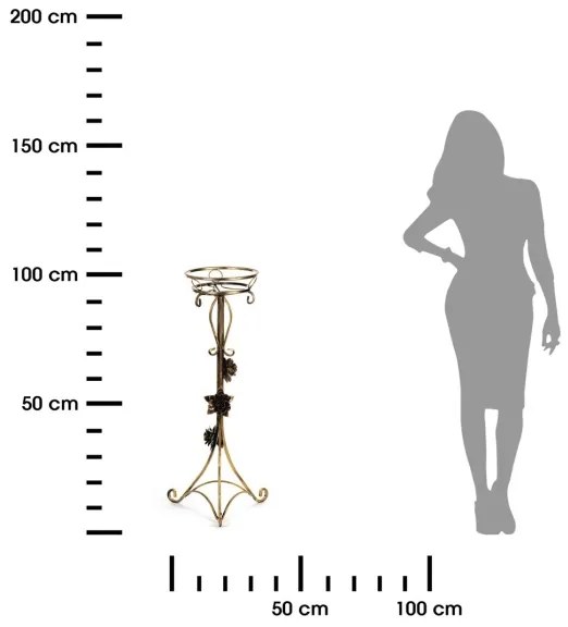 Virágállvány 95x38 cm arany