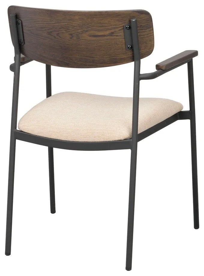 Krémszínű-sötétbarna étkezőszék szett 2 db-os Maymont – Rowico