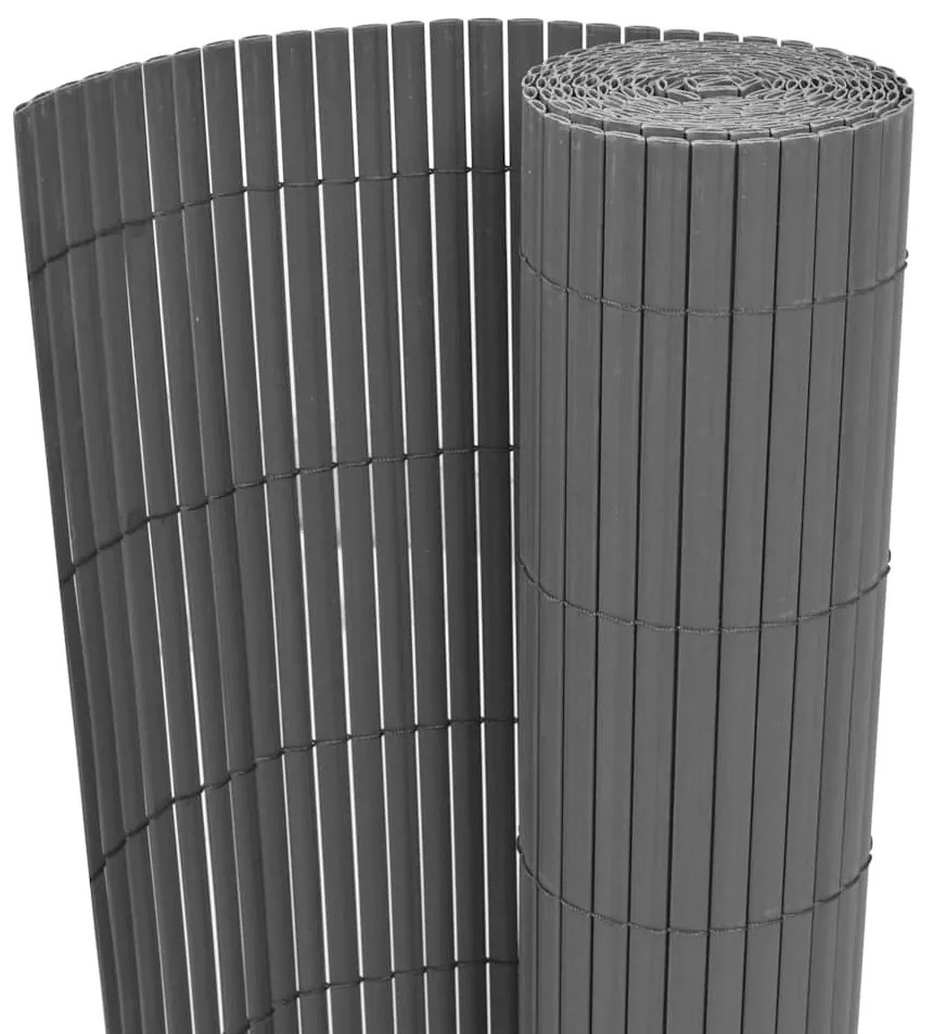 vidaXL szürke kétoldalas PVC kerti kerítés 150 x 500 cm