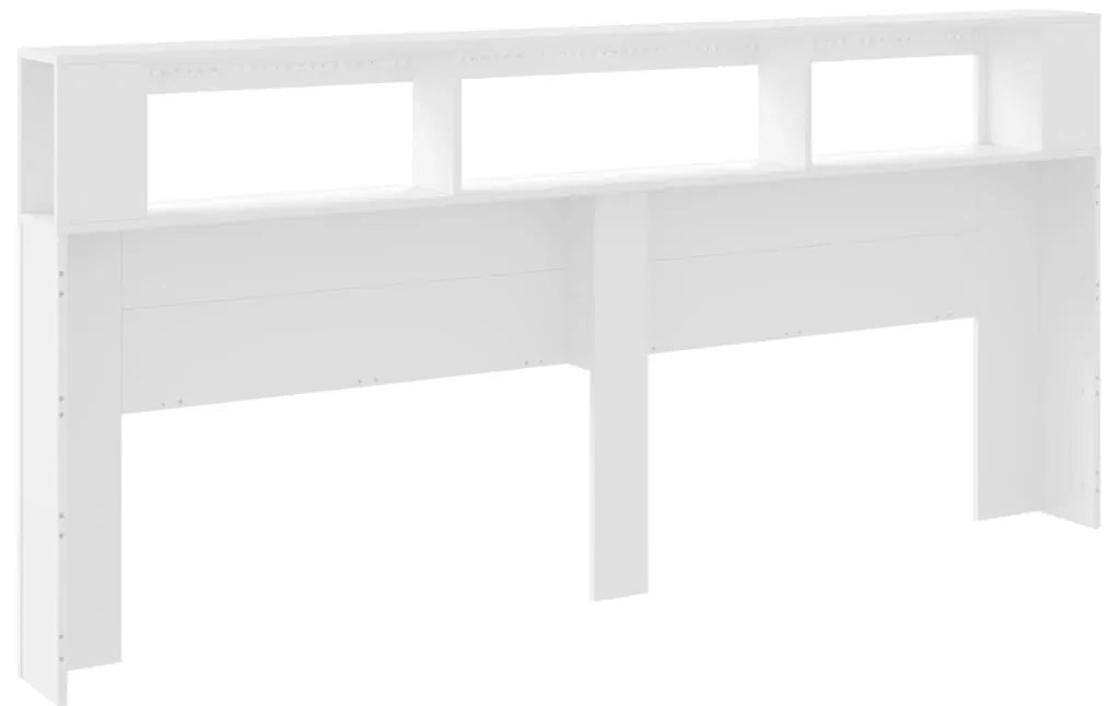 fehér szerelt fa LED-es fejtámla 220x18,5x103,5 cm