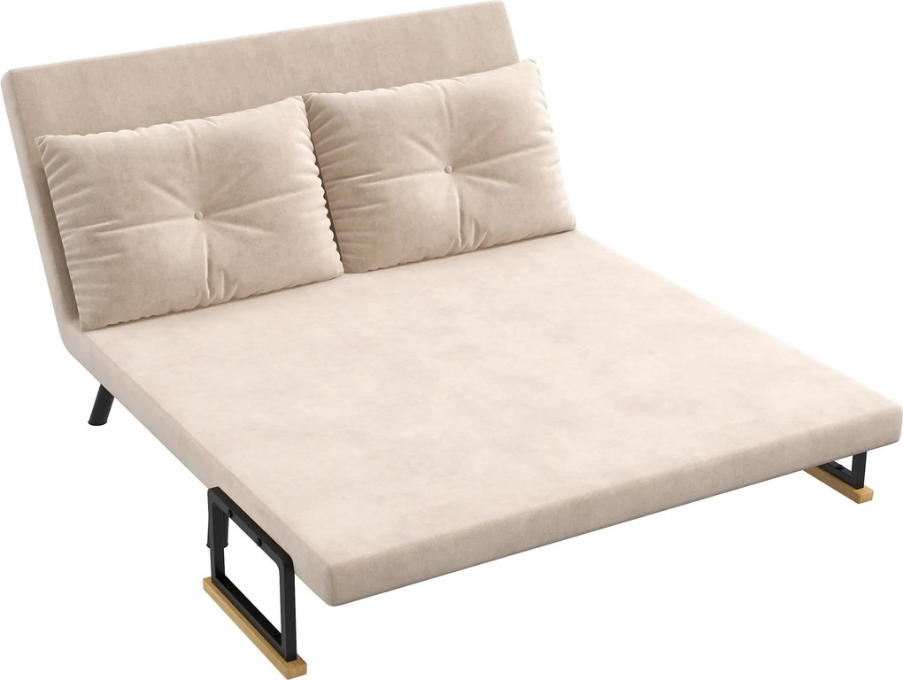 HOMCOM fekvőkanapé, kihajtható ágy funkcióval, dönthető háttámlával, párnázott kanapé állítható háttámlával, bársonyos megjelenés, 102Sz x 73M x 81K c