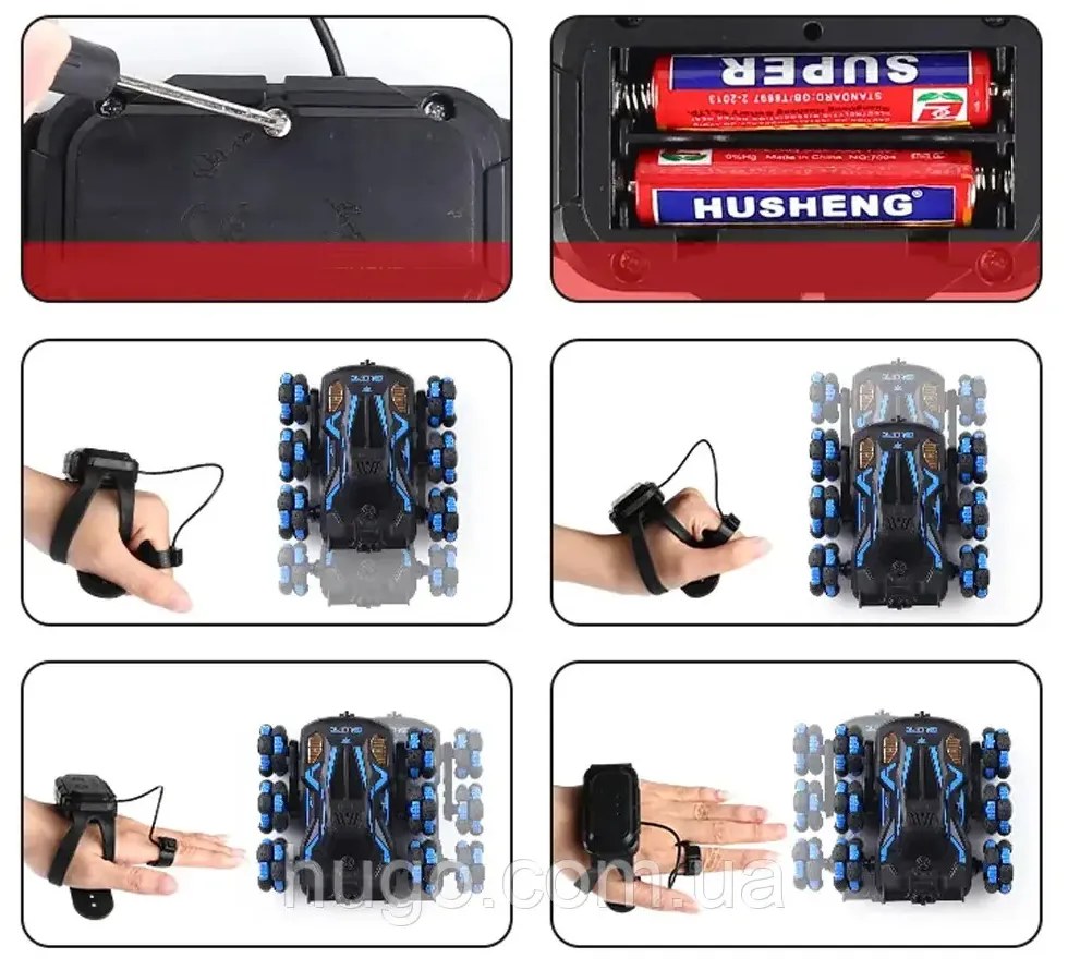 RC Nyolckerekű RC Kaszkadőr Autó Távirányítóval Terepjáró Marsjáró Autó