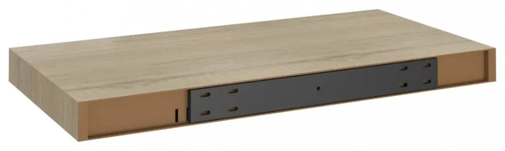 4 db tölgyszínű MDF lebegő fali polc 50 x 23 x 3,8 cm