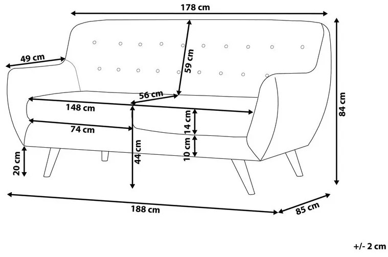 Háromszemélyes kanapé Bodmin (smaragdzöld). 1008557