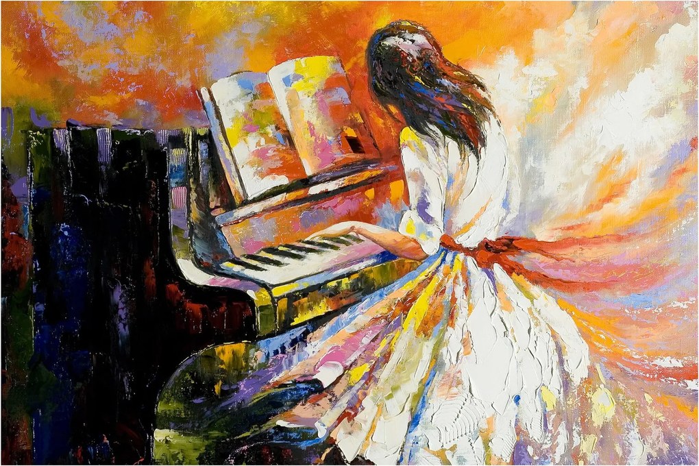 Kép - Egy nő zongorázása (90x60 cm)