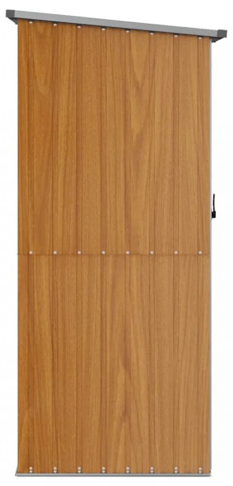 barna horganyzott acél kerti fészer 118,5 x 97 x 209,5 cm