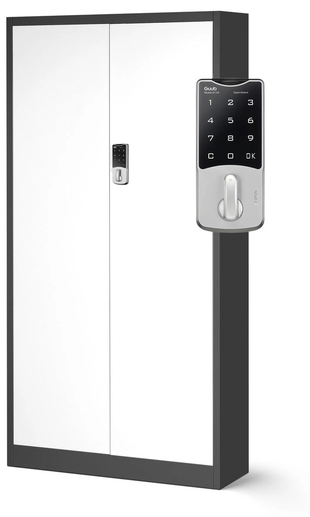 Fém iratszekrény DANIEL, 900 x 1850 x 400 mm, antracit-fehér