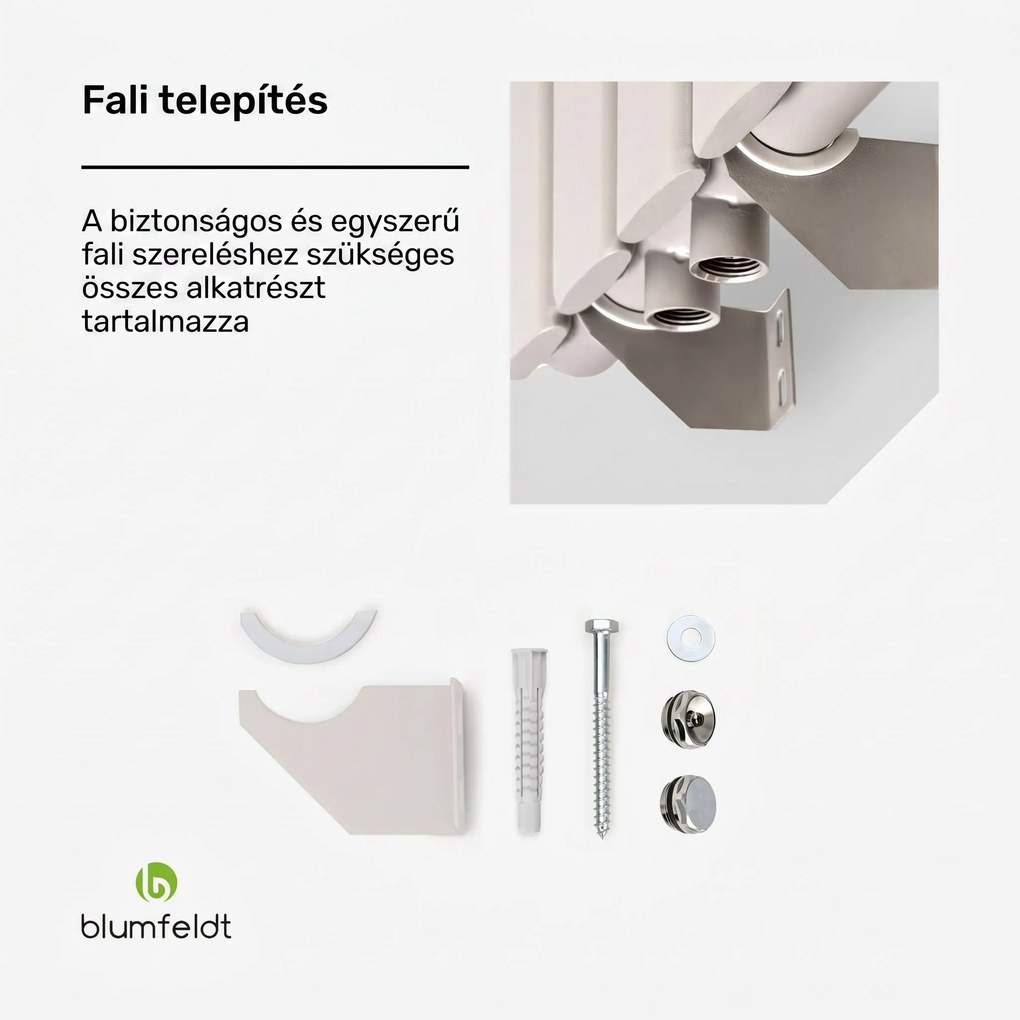 Blumfeldt Tallheo, 100 x 60, radiátor, csőradiátor, 1445 W, melegvizes, 1/2