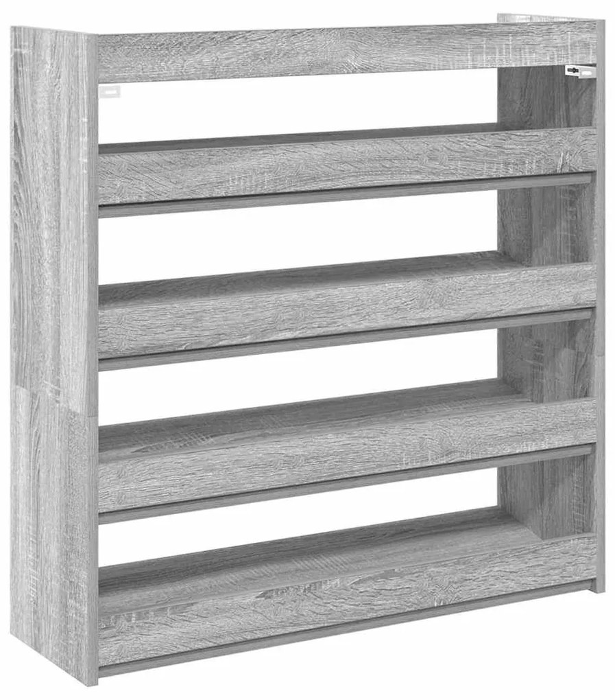 szürke sonoma színű szerelt fa cipőtartó 80x25x81 cm