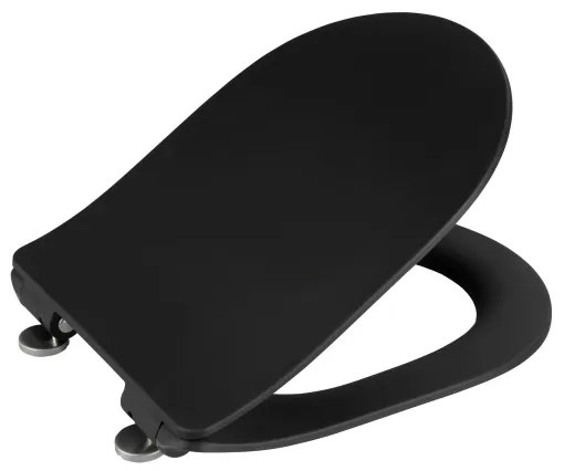 WENKO 23827100-WC WC-ülőke SEDILO 45,2x36,2 cm fekete/ezüst