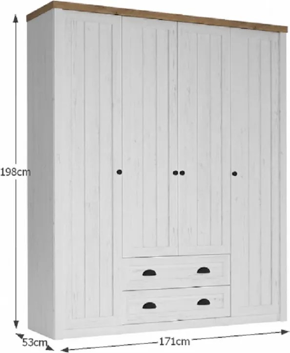 Hálószoba bútor, sosna andersen/tölgy lefkas, PROVANCE