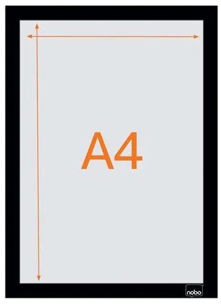 Posztertábla, fali, A4 méret, műanyag keret, 2 db, NOBO, fekete (VN5697)