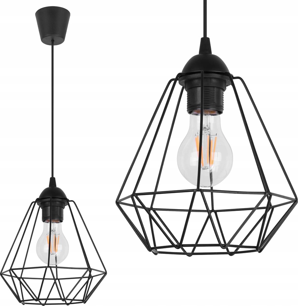 Mennyezeti Lámpa Egyetlen Lógó Modern Gyémánt Loft Edison Drót