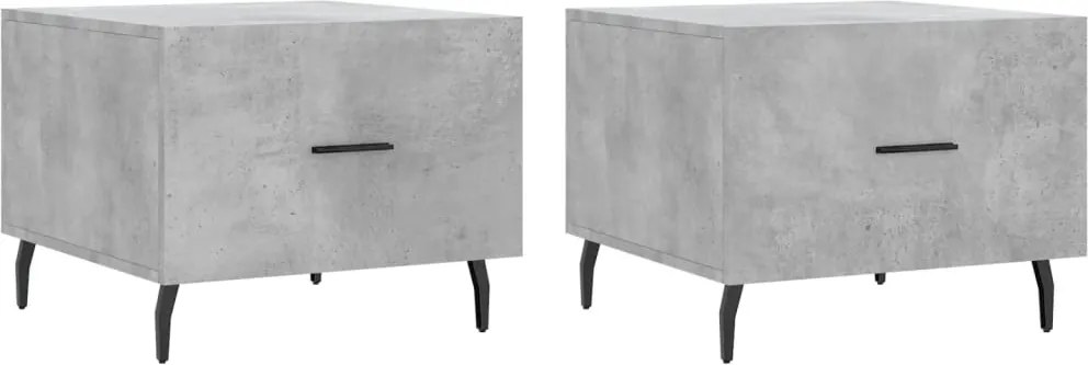 vidaXL 2 db betonszürke szerelt fa dohányzóasztal 50 x 50 x 40 cm