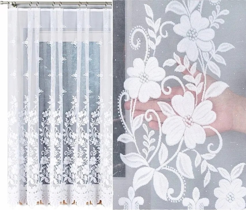 Lajos jacquard függöny mintás 023092, 400x160cm egyenes (kész) szegéllyel