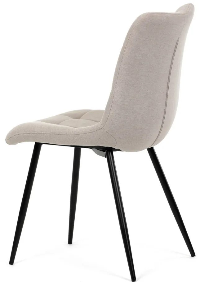 Scaun de sufragerie, material cappuccino, picioare din metal negru