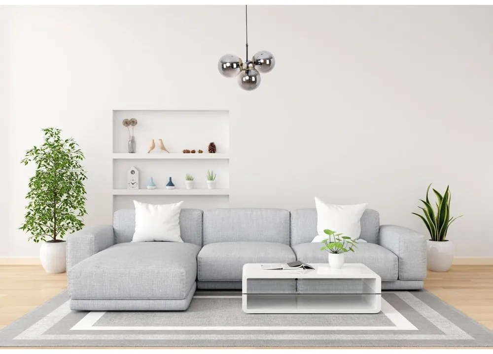 Fekete-szürke függőlámpa üveg búrával ø 15 cm Cascade – Squid Lighting