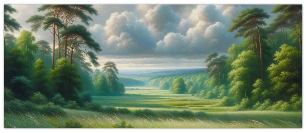 Kép - Zöld táj (120x50 cm)