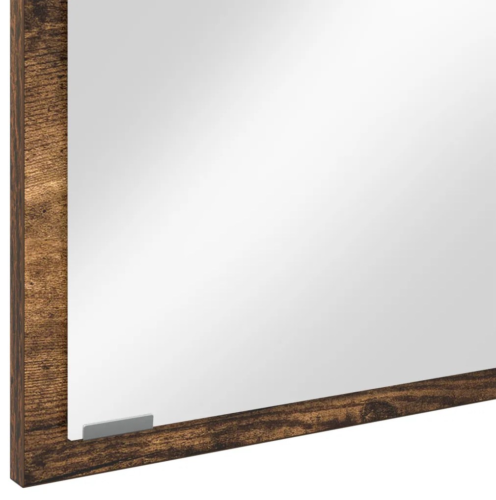 LED Fürdőszoba Tükör Füstölt Tölgy 90x8,5x37 cm Műanyag