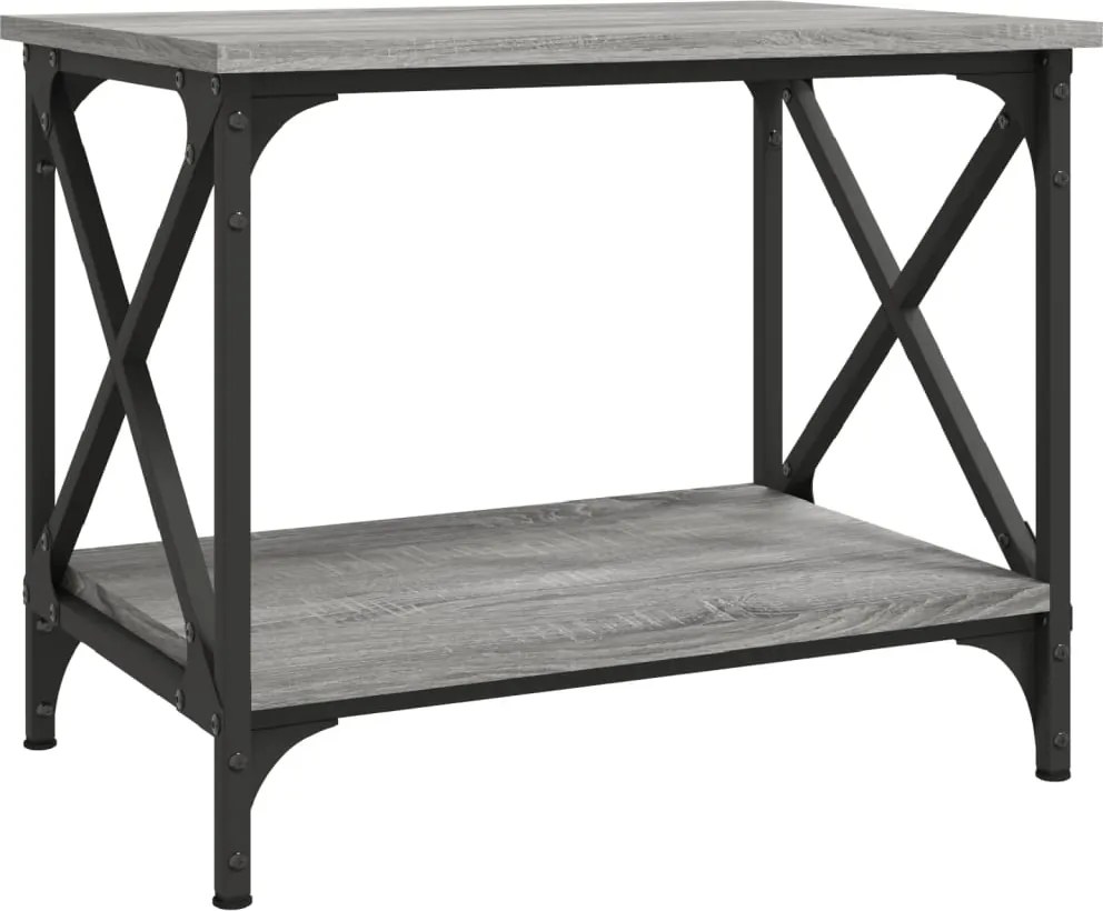 vidaXL szürke sonoma színű szerelt fa kisasztal 55x38x45 cm
