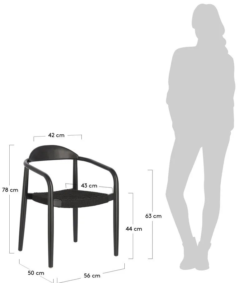 Glynis fekete eukaliptuszfa kerti szék - Kave Home