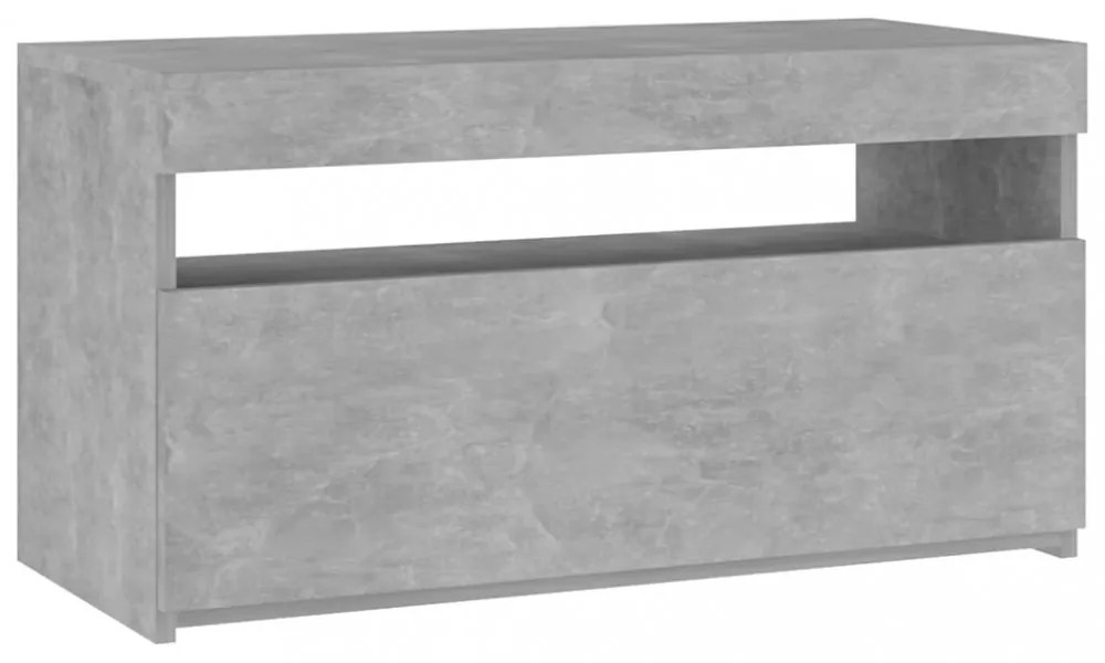 betonszürke TV-szekrény LED-világítással 75 x 35 x 40 cm