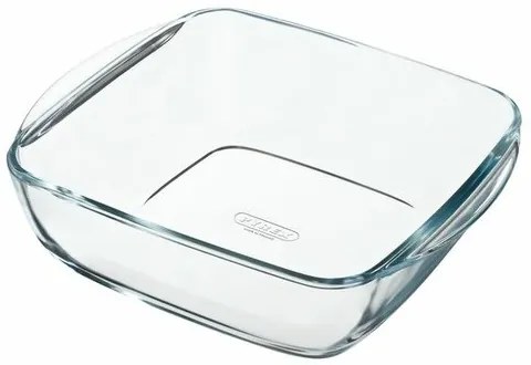 Pyrex Üveg sütőtál, négyzet alakú, 2,2 l, 25 x 22x 7 cm