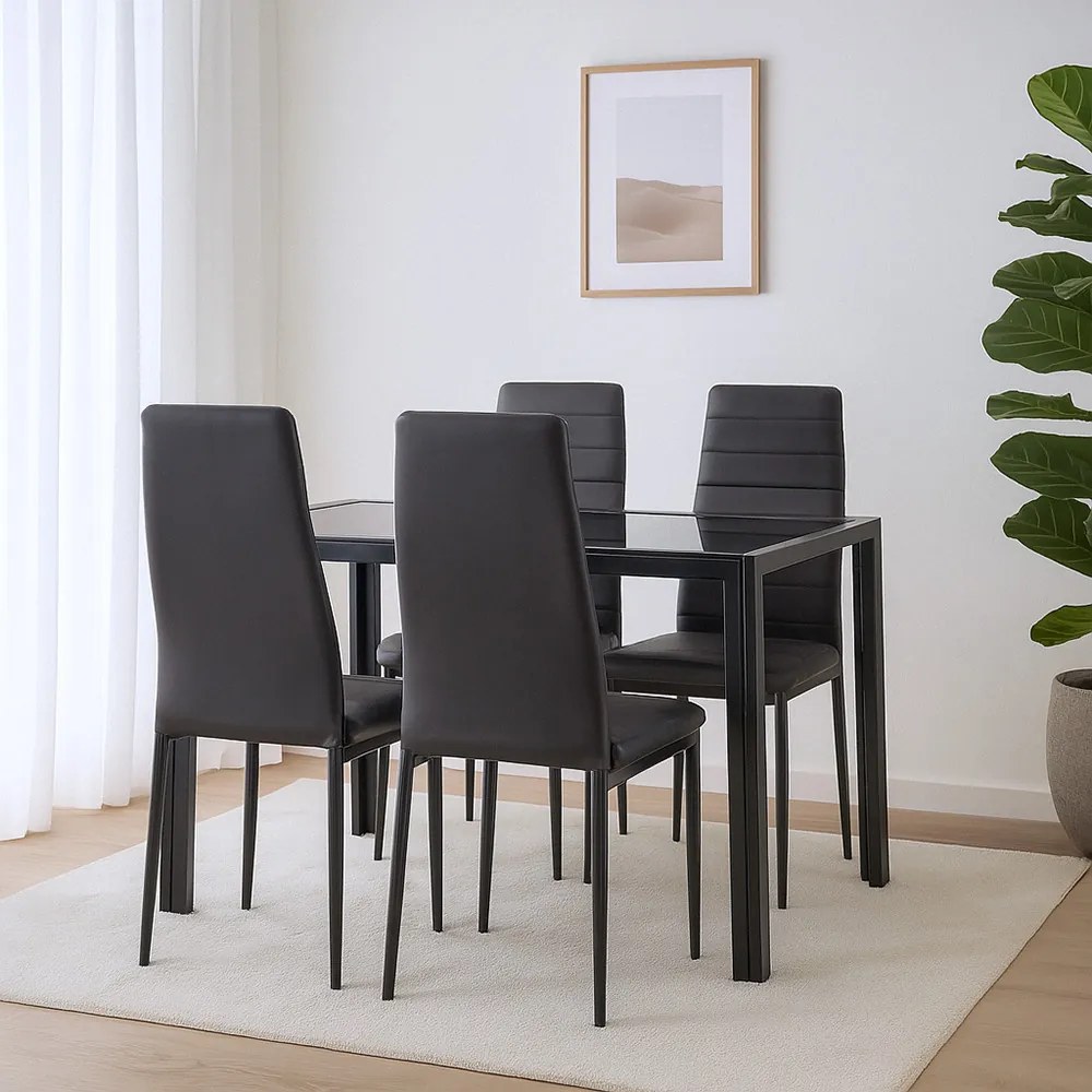 Nicole 4+1 étkező garnitúra fekete