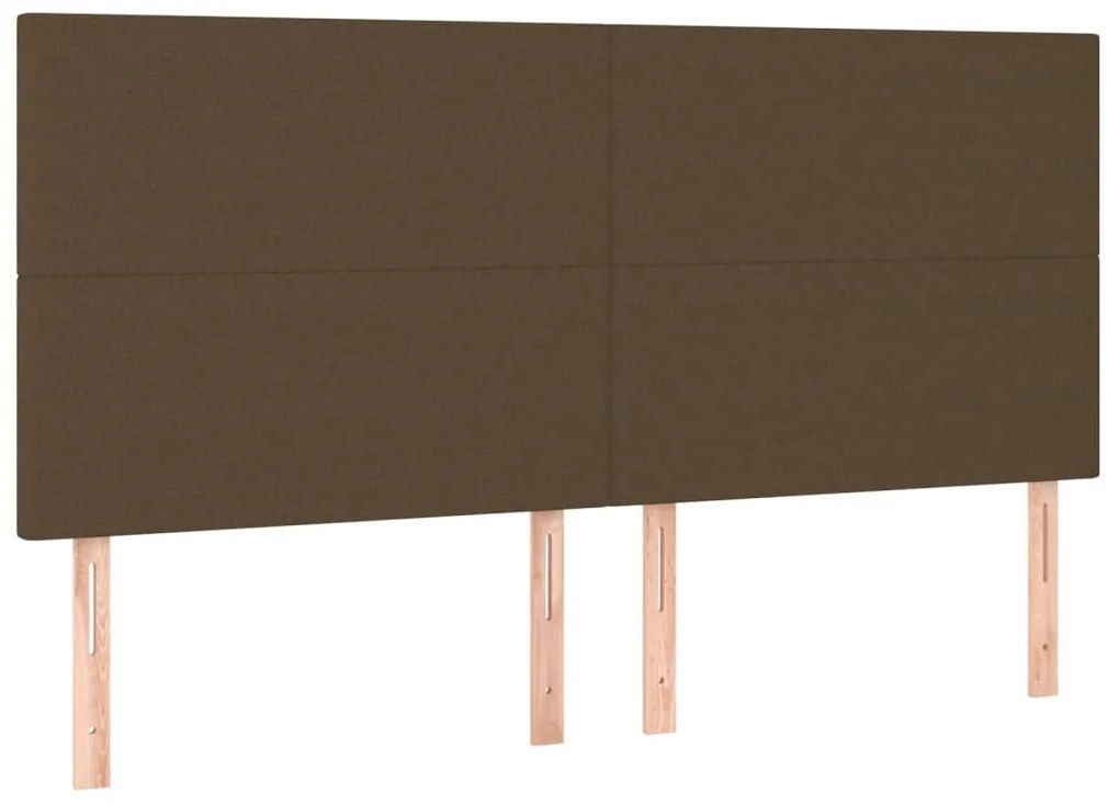 sötétbarna szövet LED-es fejtámla 180x5x118/128 cm