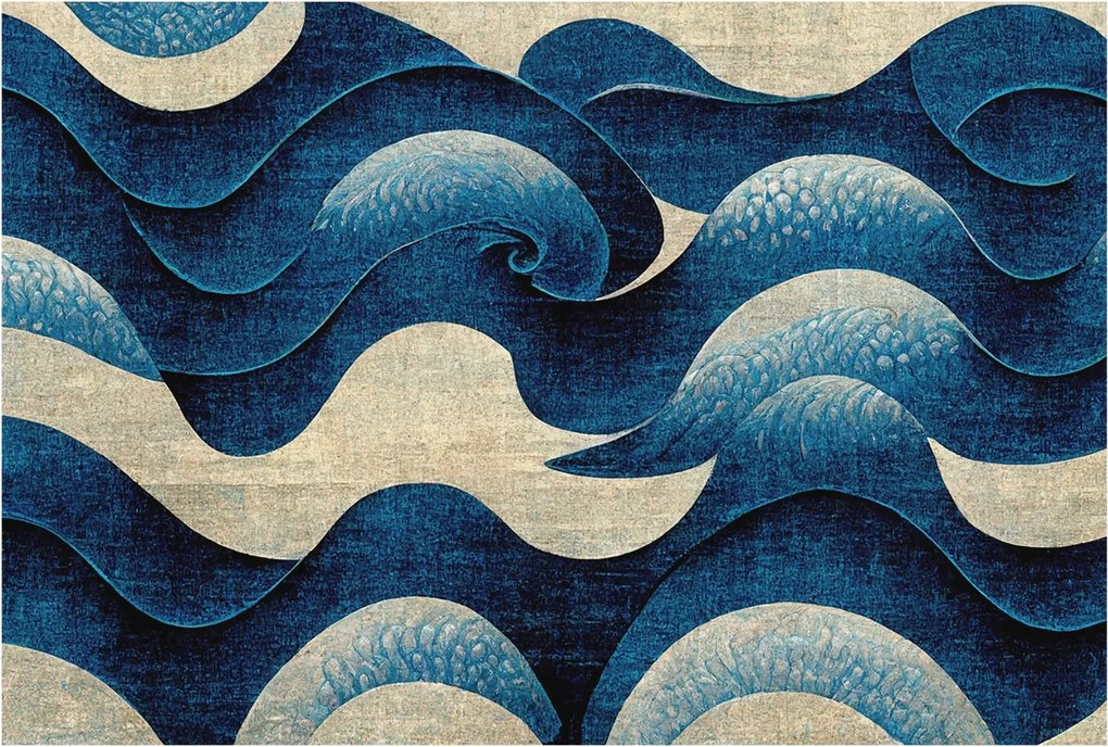 Fotótapéta Flizelina Nappali és Hálószoba Irodába Kék hullámok 104x70 Ragasztó