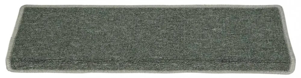 15 db sötétzöld lépcsőszőnyeg, téglalap alakú széllel, 65 x 21 x 4 cm