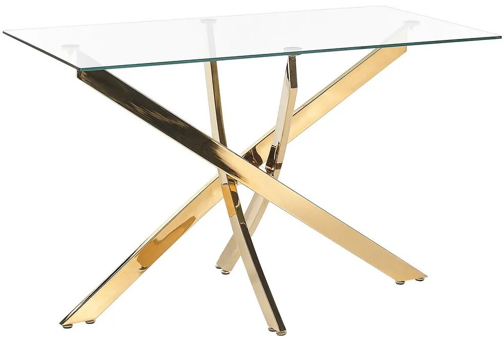 Arany étkezőasztal üveglappal 120 x 70 cm MARAMO Beliani