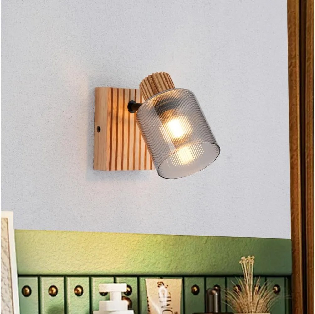 Brilagi - HYGGE falra szerelhető spotlámpa 1xE14/15W/230V fa/füstszínű