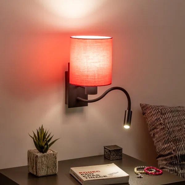 Brilagi - LED Fali lámpa NUBILA 1xE27/25W/230V + LED/3W fekete/rózsaszín